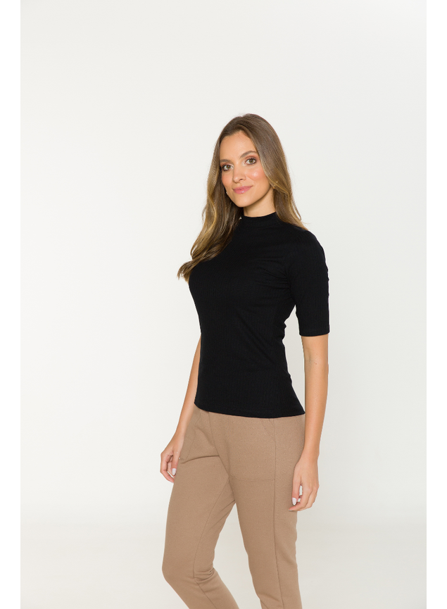 blusa canelada manga tres quartos linha leve 13